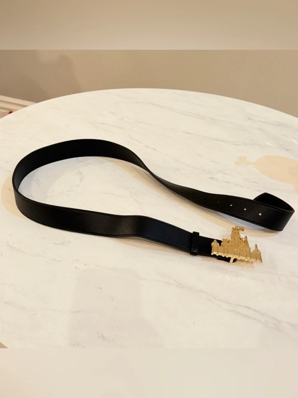 NEW Disney Theme Parks Fantasyland Castle Gold Belt Size L/XL